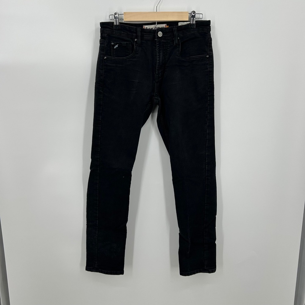 Tailor Vintage Canaan Slim Fit Black Jeans Comfort Stretch Waist 30x30 Camo Trim